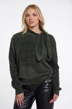 Load image into Gallery viewer, Rino &amp; Pelle Griselda plush bowtie knit pullover Hunter Green
