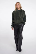 Load image into Gallery viewer, Rino &amp; Pelle Griselda plush bowtie knit pullover Hunter Green
