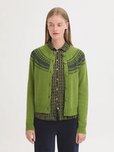 Load image into Gallery viewer, Nice Things Greca jacquard cardigan Kiwi Green
