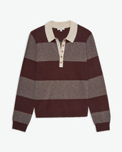 Load image into Gallery viewer, Yerse Striped knit rugby knit Chocolate Bordeaux
