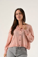 Load image into Gallery viewer, Orfeo Maelie speckled boxy knit cardigan Rose - CW CW 
