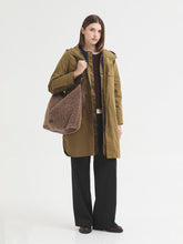 Load image into Gallery viewer, Nice Things Faux sheepskin Hobo bag Dark Brown
