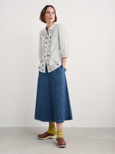 Load image into Gallery viewer, SeasaltHope cottage embroidered blouse Simplicity Stripe Chalk Maritime
