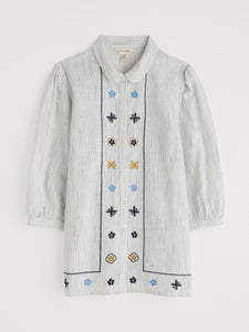 SeasaltHope cottage embroidered blouse Simplicity Stripe Chalk Maritime