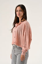 Load image into Gallery viewer, Orfeo Maelie speckled boxy knit cardigan Rose - CW CW 
