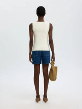 Load image into Gallery viewer, Selected Wanna U neck ribbed tank top Snow White - CW CW 
