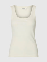 Load image into Gallery viewer, Selected Wanna U neck ribbed tank top Snow White - CW CW 
