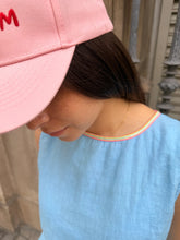 Load image into Gallery viewer, Dr Bloom Ana linen neon trim top Sky
