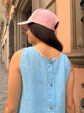 Load image into Gallery viewer, Dr Bloom Ana linen neon trim top Sky

