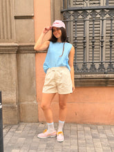 Load image into Gallery viewer, Dr Bloom Ana linen neon trim top Sky
