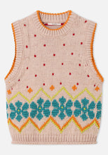 Load image into Gallery viewer, Dr Bloom Jumpy intarsia knit vest Nude
