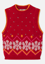 Load image into Gallery viewer, Dr Bloom Jumpy intarsia knit vest Rojo
