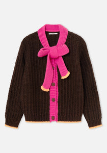 Dr Bloom Grace scarf detail cardigan Marrón