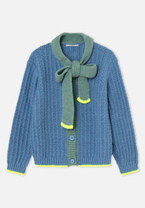Dr. Bloom Grace scarf detail cardigan Azul