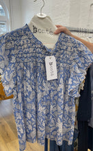 Load image into Gallery viewer, Bonté Marcel frill etched flower blouse Chalk Blue
