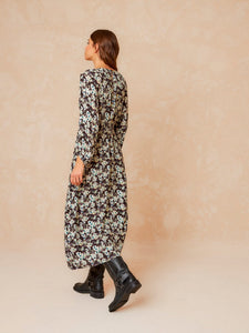 Indi & Cold Romantic floral empire dress Black