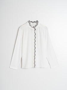 Indi & Cold Scallop embroidered front shirt White