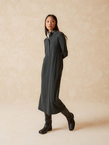 Indi & Cold Rice stitch long knit dress Charcoal