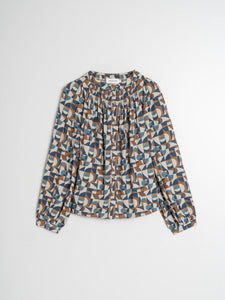 Indi & Cold Geometric water print shirt Indigo