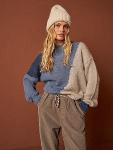 Indi & Cold Intarsia gradient knit Blues