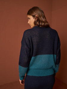 Indi & Cold Colour block knit Teal