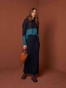 Indi & Cold Colour block knit Teal