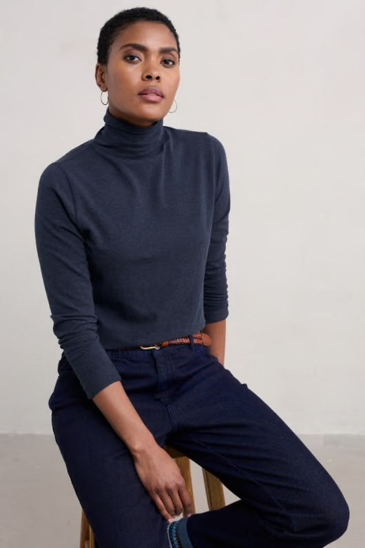 Seasalt Landing roll neck top Maritime