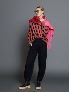 Skatïe Geometric jacquard sweater Neon Pink