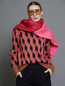 Skatïe Geometric jacquard sweater Neon Pink