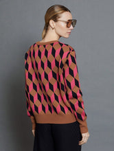 Load image into Gallery viewer, Skatïe Geometric jacquard sweater Neon Pink
