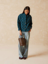 Load image into Gallery viewer, Indi &amp; Cold Quilted jacuard kimono jacket Petrol
