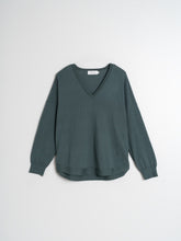 Load image into Gallery viewer, Indi &amp; Cold Sophie v neck light weight sweater Petrol
