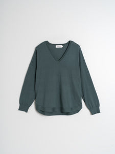 Indi & Cold Sophie v neck light weight sweater Petrol