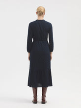 Load image into Gallery viewer, Nice Things Plumetti pin dot jacquard dress Navy
