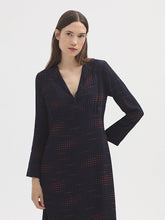 Load image into Gallery viewer, Nice things Scaled dot long dress Navy
