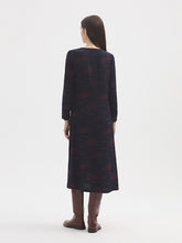 Load image into Gallery viewer, Nice things Scaled dot long dress Navy
