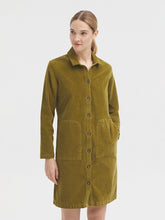 Load image into Gallery viewer, Nice Things Babycord shirt dress  Khaki
