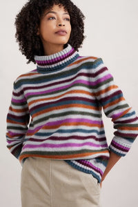 Seasalt Braque stripe wool jumper Interplay Wild Orchid