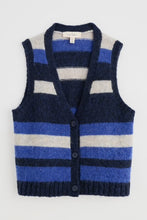 Load image into Gallery viewer, Seasalt Painter striped mohair blend knit waistcoat Caravannel Ink Mix
