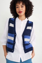 Load image into Gallery viewer, Seasalt Painter striped mohair blend knit waistcoat Caravannel Ink Mix
