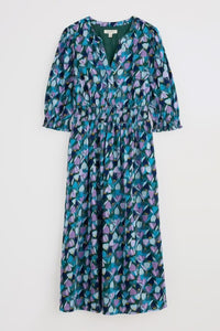 Seasalt Fawn  cotton dress Crocus Collage Watson Green