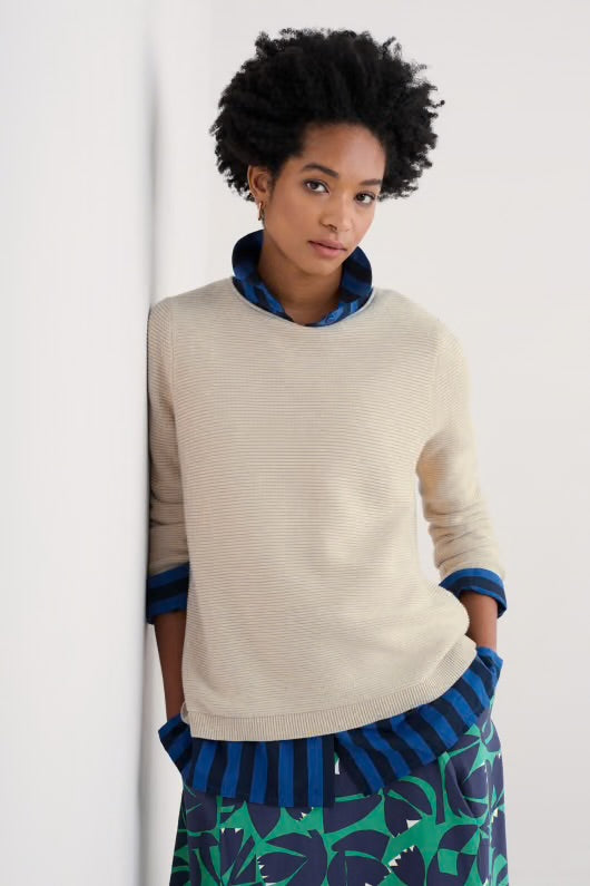 Seasalt Makers organic cotton jumper Limestone