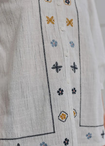 SeasaltHope cottage embroidered blouse Simplicity Stripe Chalk Maritime