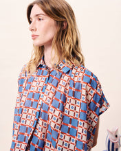 Load image into Gallery viewer, FRNCH Summer chequer board print shirt Azul Jos - CW CW 
