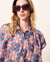 Load image into Gallery viewer, FRNCH Summer chequer board print shirt Azul Jos - CW CW 

