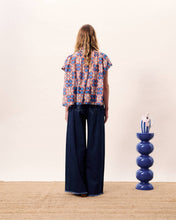 Load image into Gallery viewer, FRNCH Summer chequer board print shirt Azul Jos - CW CW 
