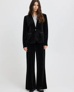 Ichi Velvetty trouser Black