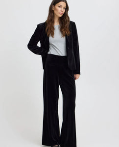 Ichi Velvetty trouser Black