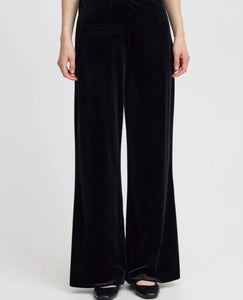 Ichi Velvetty trouser Black