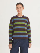 Load image into Gallery viewer, Nice Things Striped wool sweater Smoke Green
